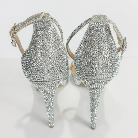 Thalia Sodi Lissy Platform Evening Sandals Silver Bling -9.5 - Picture 8 of 9